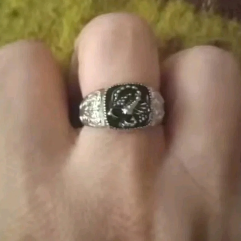 Bright Deep Black Enamel With Unique Scorpion Square Face Design Ring For Men's